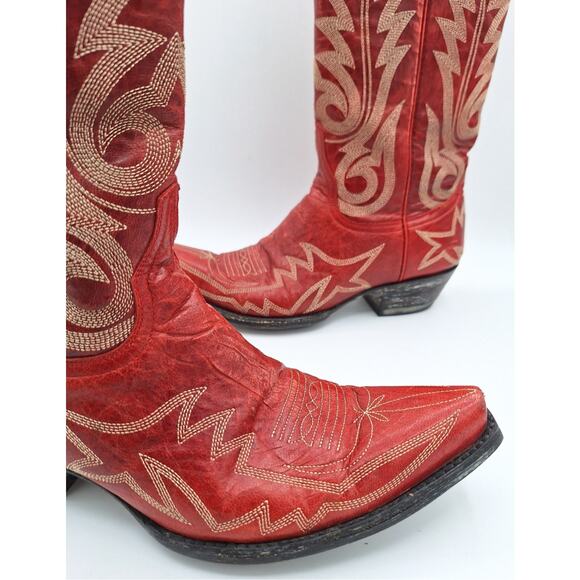 Excellent Condition Vibrant Red Old Gringo Western Cowgirl Cowboy Boots 8.5B - Picture 11 of 16
